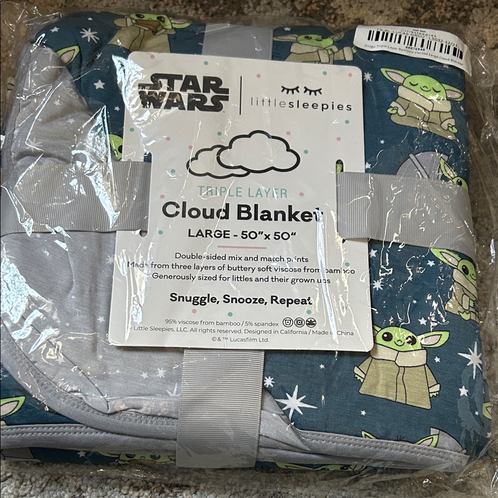 Little Sleepies Star Wars Blue and Gray Blanket